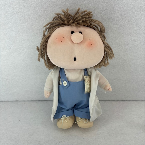 1984 Bumpkin Bunch Tyke Doll Fabrizio Soft Plush Yarn Hair Vintage Taiwan Doctor - Picture 1 of 10